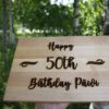 Lõikelaud sõnumiga "Happy 50th Birthday Päivi"